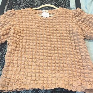 And the Why Elegant Textured Beige Blouse